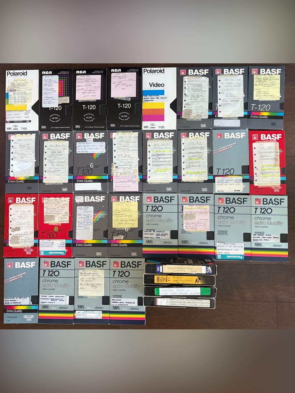 Lot Of 40 VHS Blank Basf RCA & Misc Cassette Tapes T-120 Recorded TV Movies Rare